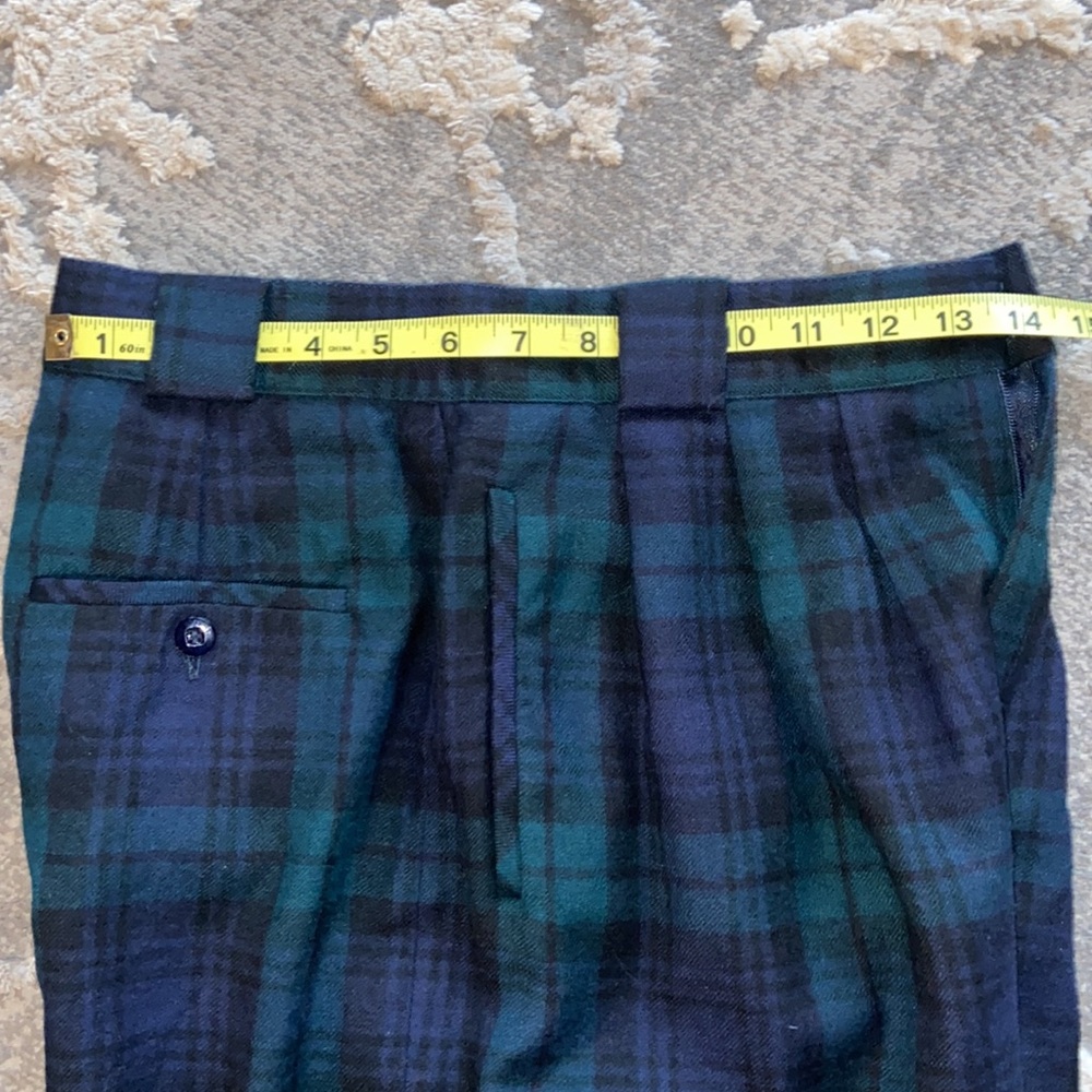 Vintage 100% Merino Wool Tartan Plaid Trouser Shorts Bulgarian Preppy Old Money - Picture 9 of 16